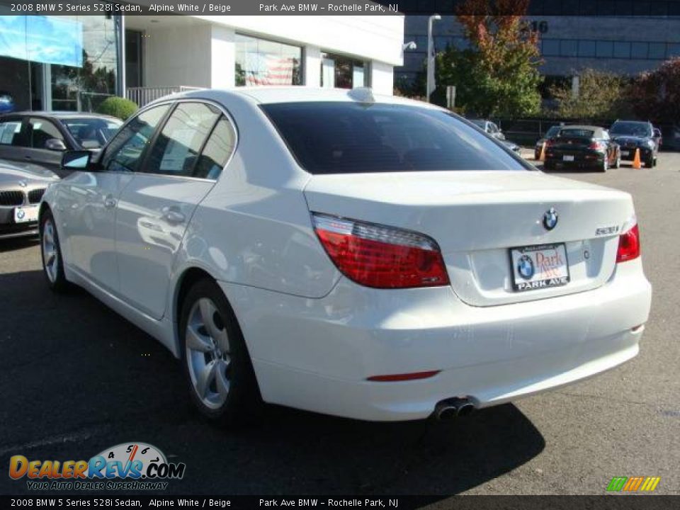 2008 BMW 5 Series 528i Sedan Alpine White / Beige Photo #6