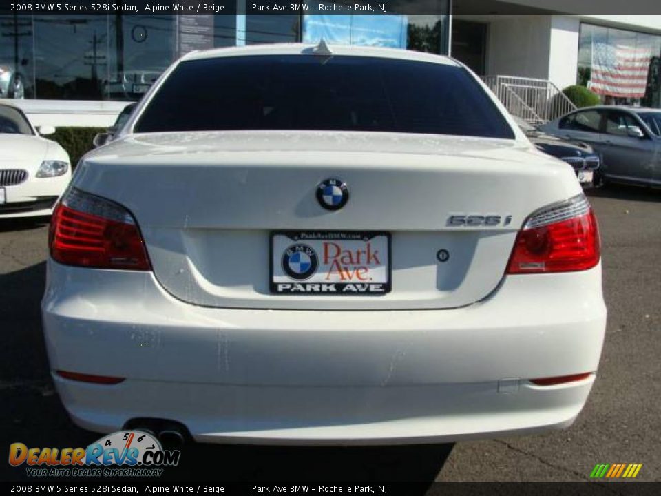 2008 BMW 5 Series 528i Sedan Alpine White / Beige Photo #7