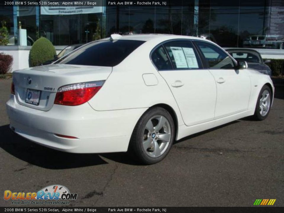2008 BMW 5 Series 528i Sedan Alpine White / Beige Photo #8