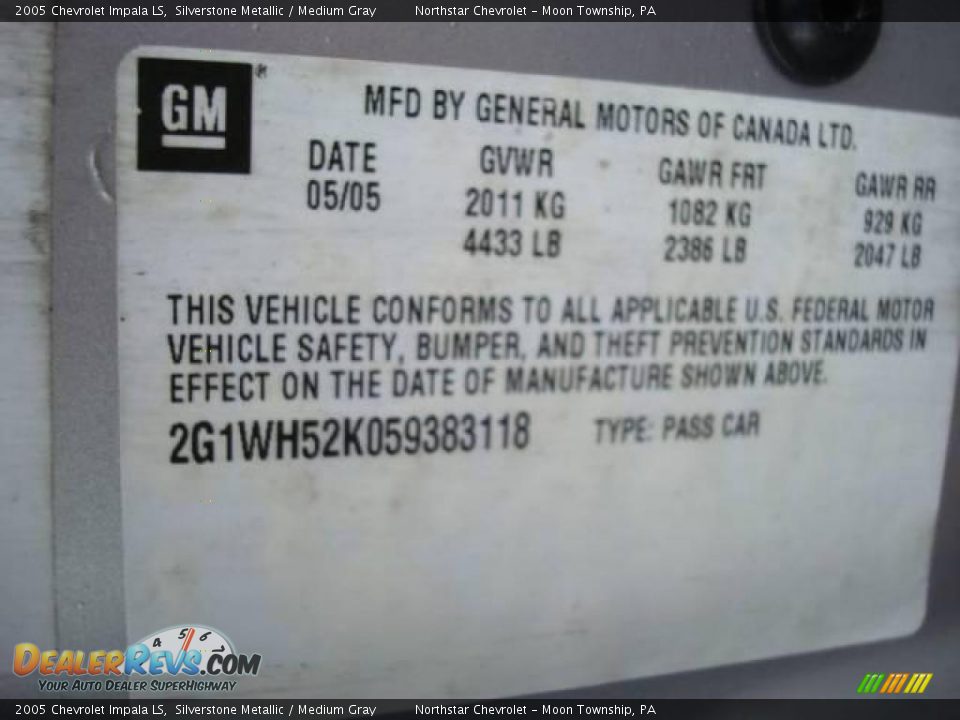 2005 Chevrolet Impala LS Silverstone Metallic / Medium Gray Photo #19