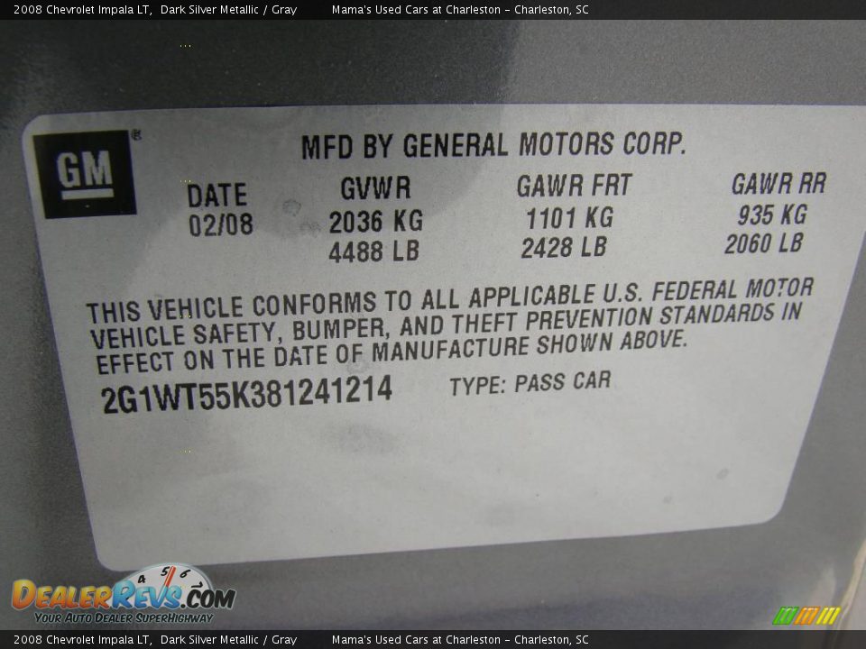 2008 Chevrolet Impala LT Dark Silver Metallic / Gray Photo #23