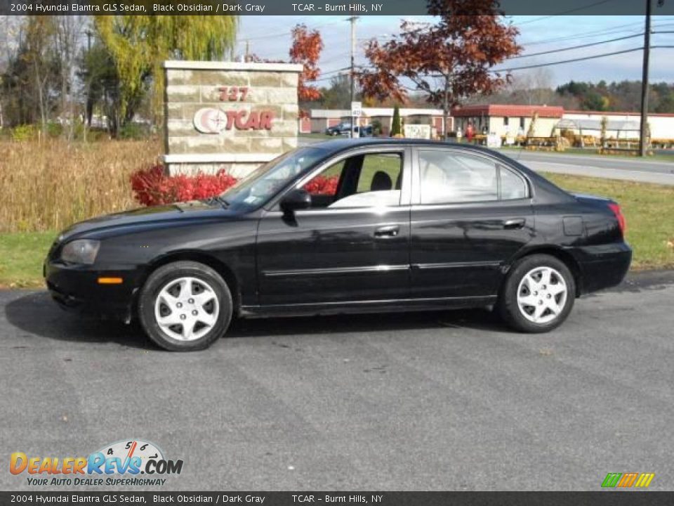 2004 Hyundai Elantra GLS Sedan Black Obsidian / Dark Gray Photo #1