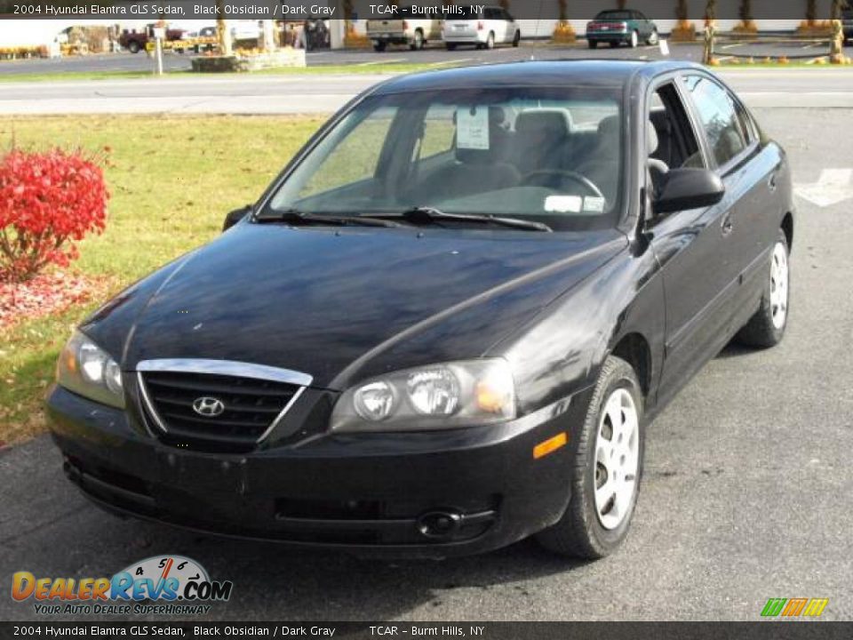 2004 Hyundai Elantra GLS Sedan Black Obsidian / Dark Gray Photo #2