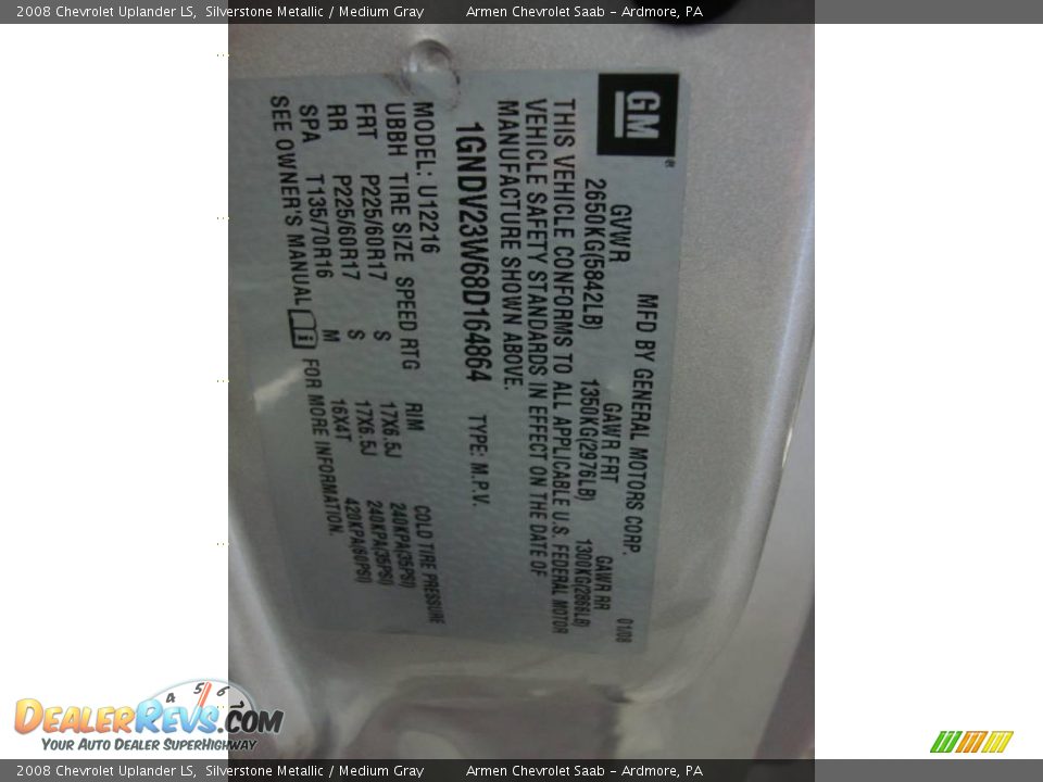 2008 Chevrolet Uplander LS Silverstone Metallic / Medium Gray Photo #30