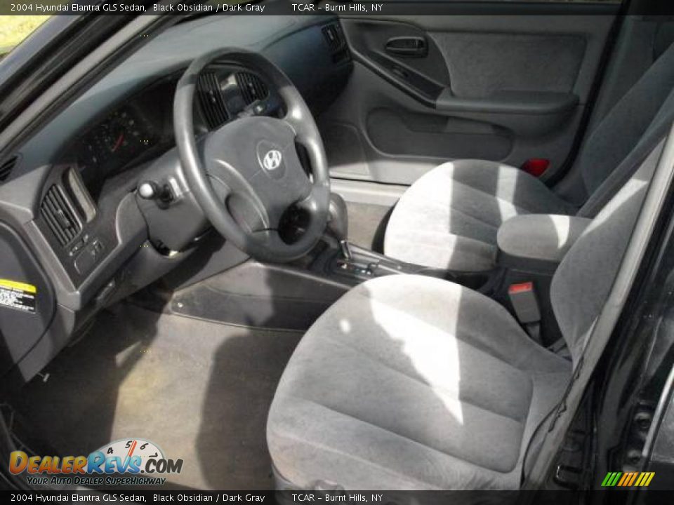 2004 Hyundai Elantra GLS Sedan Black Obsidian / Dark Gray Photo #7