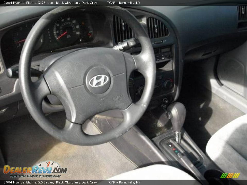 2004 Hyundai Elantra GLS Sedan Black Obsidian / Dark Gray Photo #8