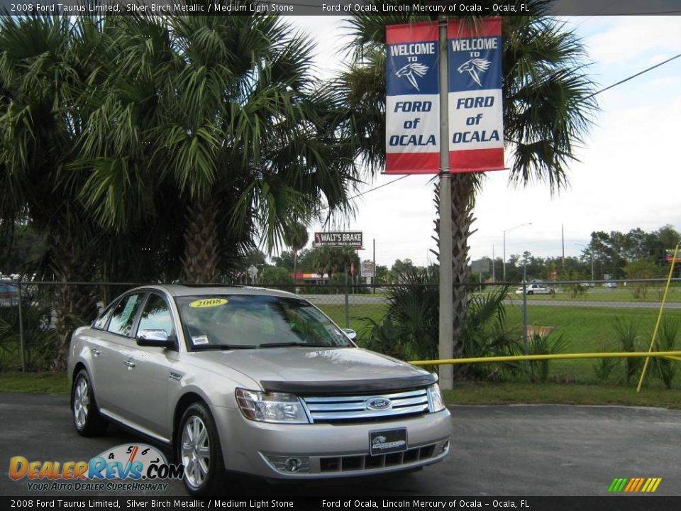2008 Ford Taurus Limited Silver Birch Metallic / Medium Light Stone Photo #1