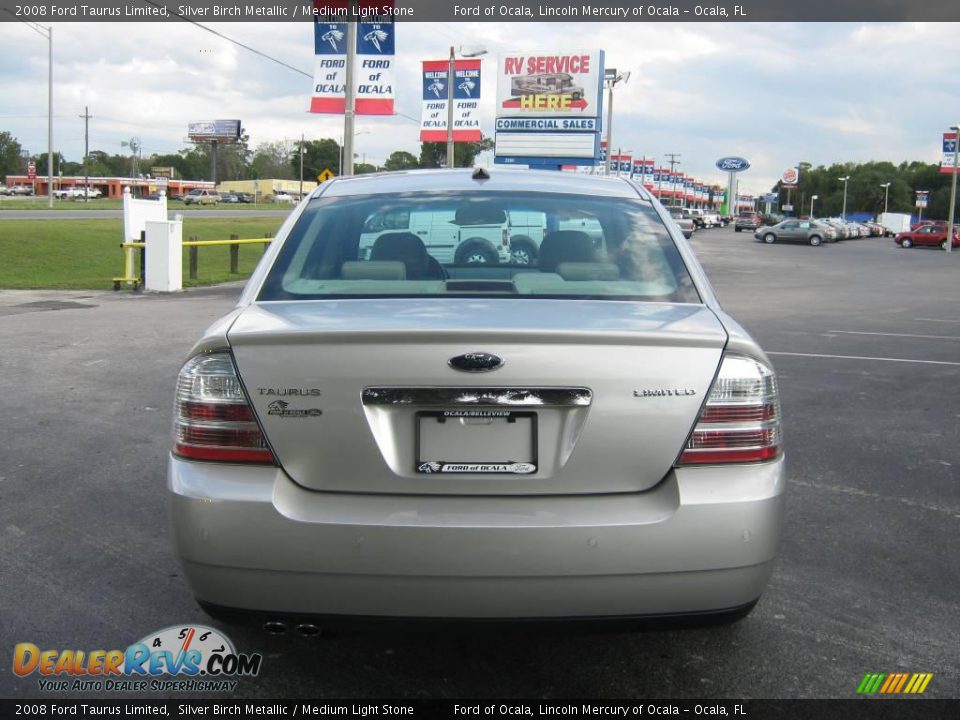 2008 Ford Taurus Limited Silver Birch Metallic / Medium Light Stone Photo #4