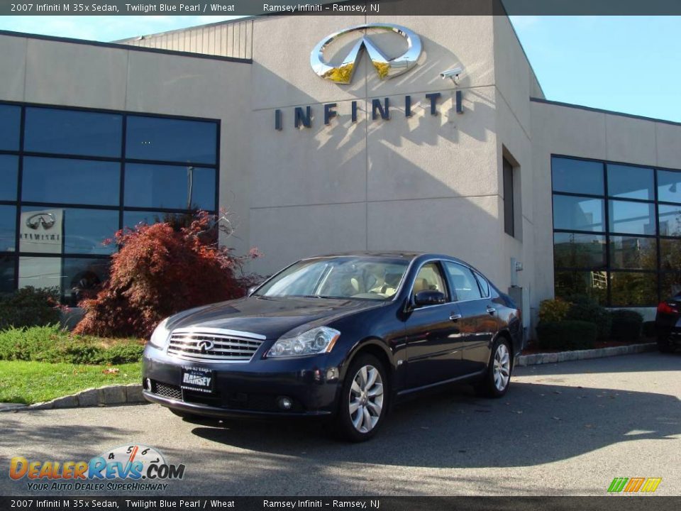 2007 Infiniti M 35x Sedan Twilight Blue Pearl / Wheat Photo #1
