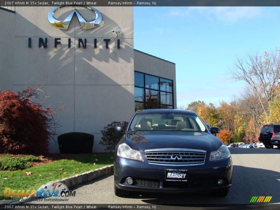 2007 Infiniti M 35x Sedan Twilight Blue Pearl / Wheat Photo #2