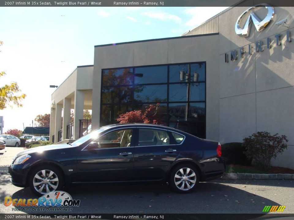 2007 Infiniti M 35x Sedan Twilight Blue Pearl / Wheat Photo #3