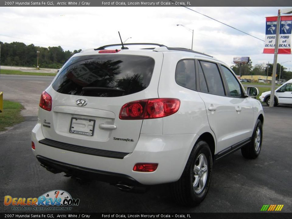 2007 Hyundai Santa Fe GLS Arctic White / Gray Photo #3