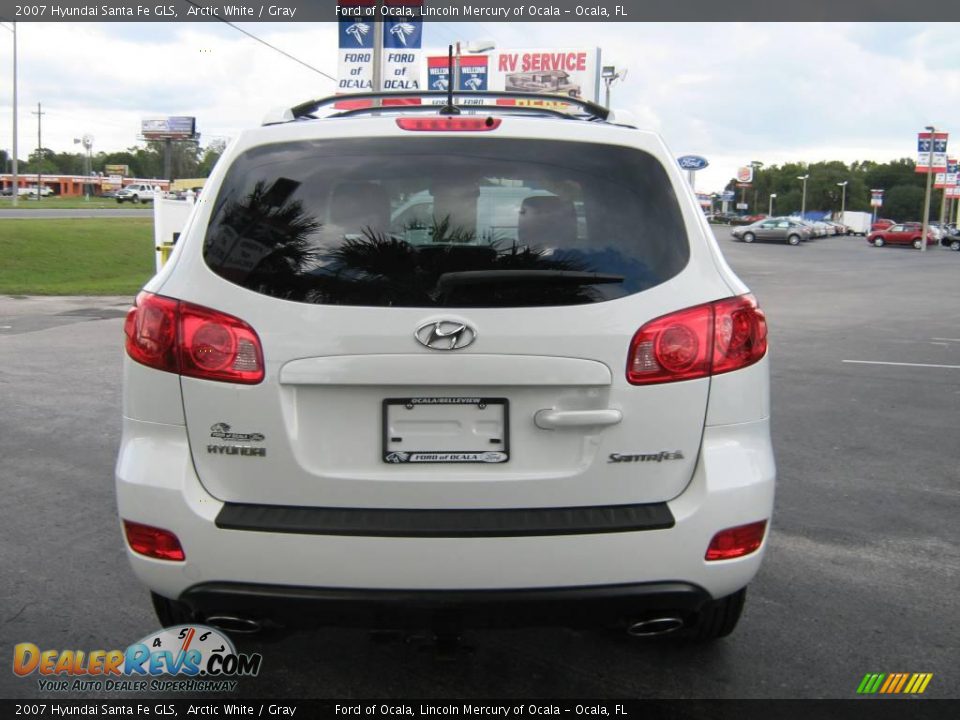 2007 Hyundai Santa Fe GLS Arctic White / Gray Photo #4