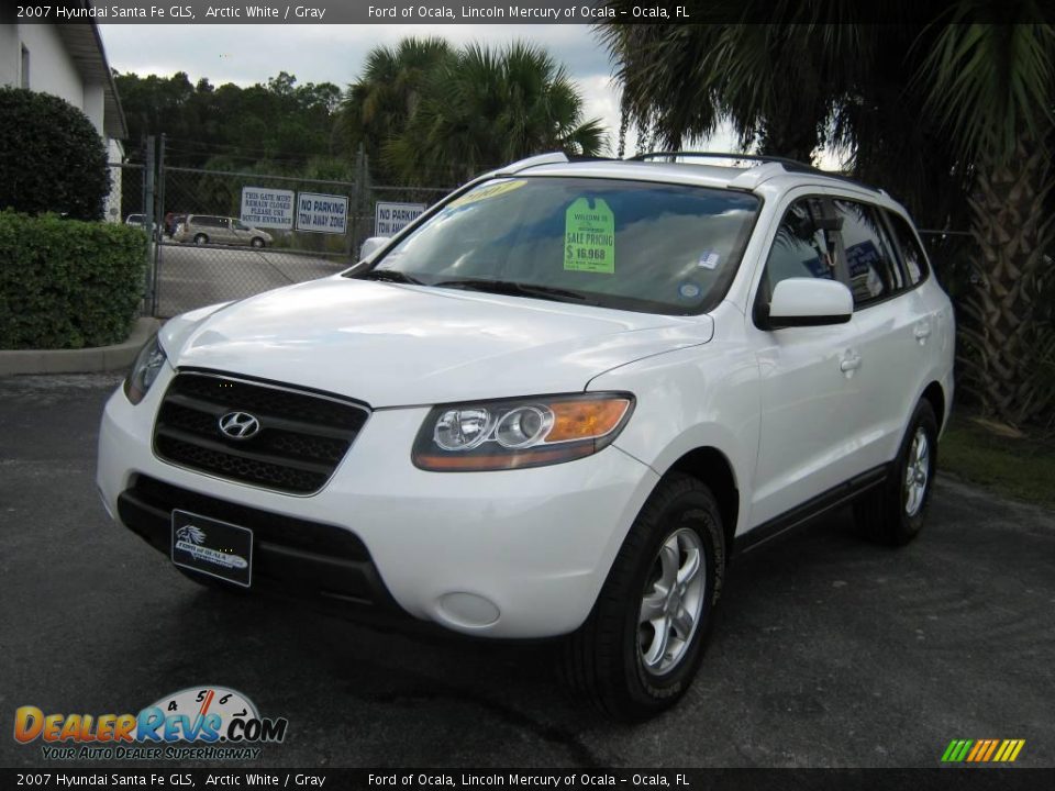 2007 Hyundai Santa Fe GLS Arctic White / Gray Photo #7