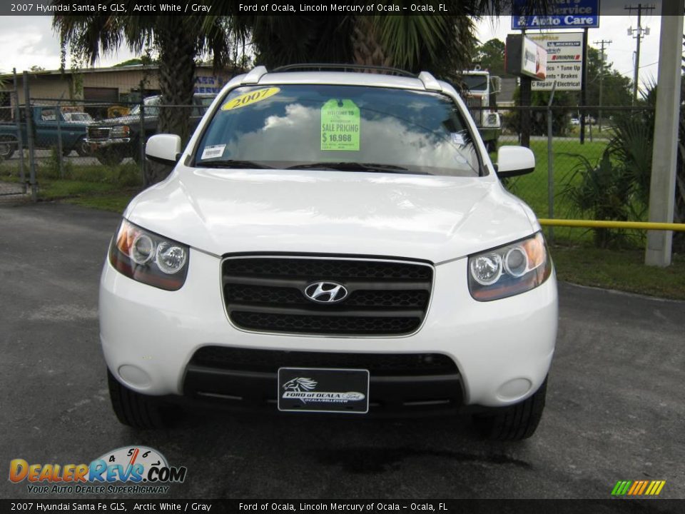 2007 Hyundai Santa Fe GLS Arctic White / Gray Photo #8