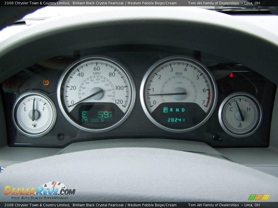 2008 Chrysler Town & Country Limited Brilliant Black Crystal Pearlcoat / Medium Pebble Beige/Cream Photo #19
