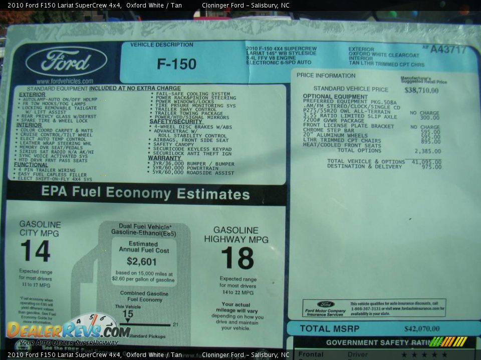2010 Ford F150 Lariat SuperCrew 4x4 Oxford White / Tan Photo #14