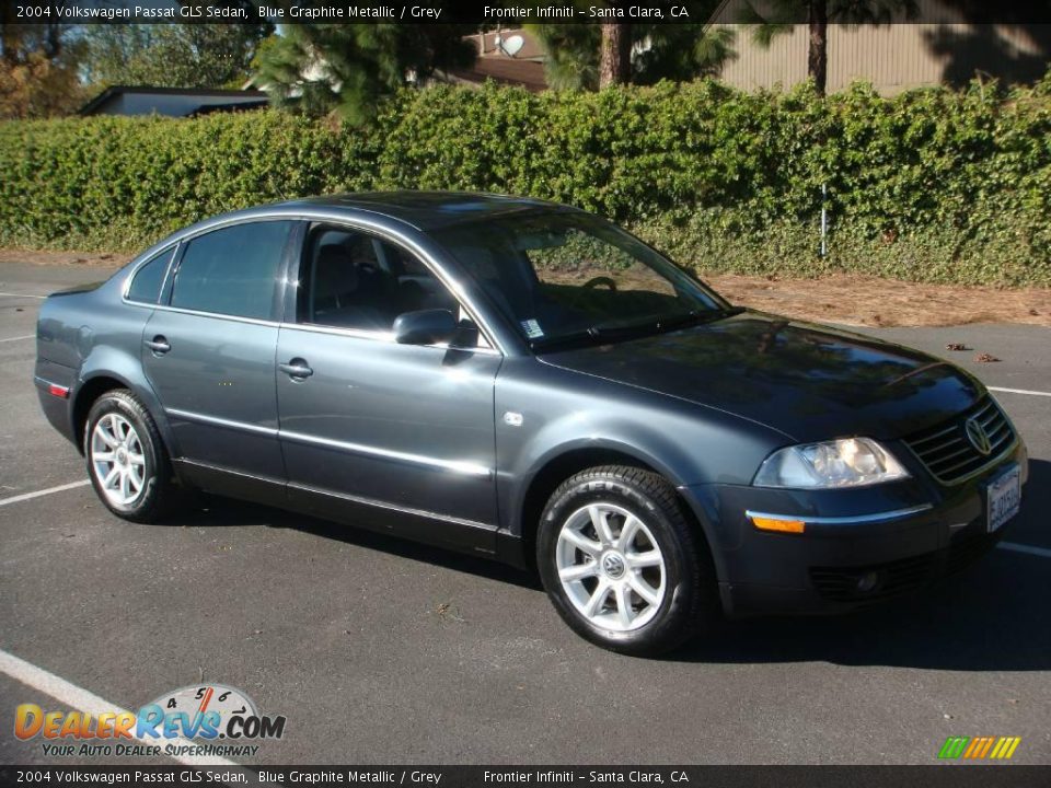2004 Volkswagen Passat GLS Sedan Blue Graphite Metallic / Grey Photo #10