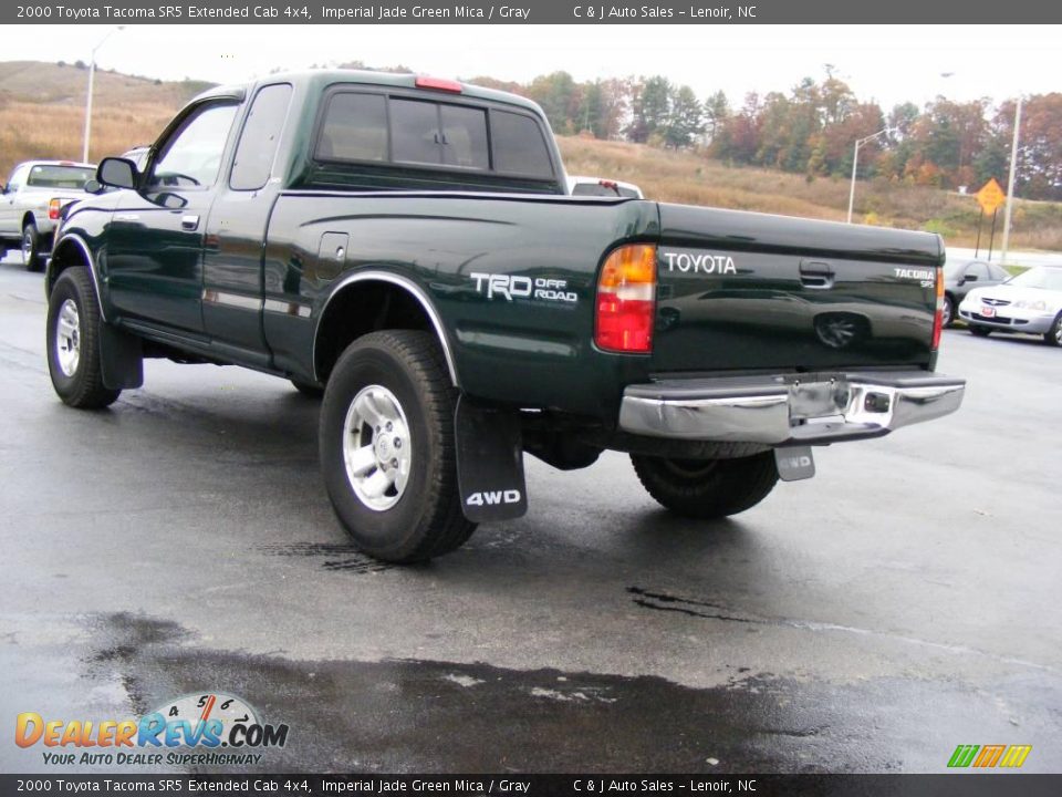 2000 Toyota Tacoma SR5 Extended Cab 4x4 Imperial Jade Green Mica / Gray Photo #4