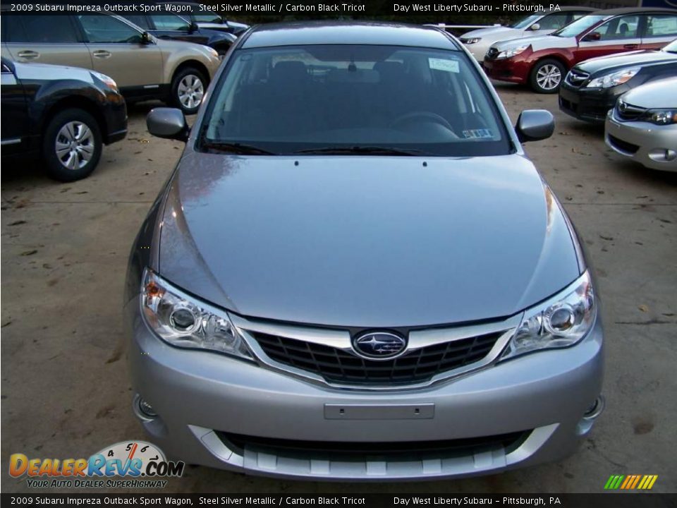 2009 Subaru Impreza Outback Sport Wagon Steel Silver Metallic / Carbon Black Tricot Photo #2