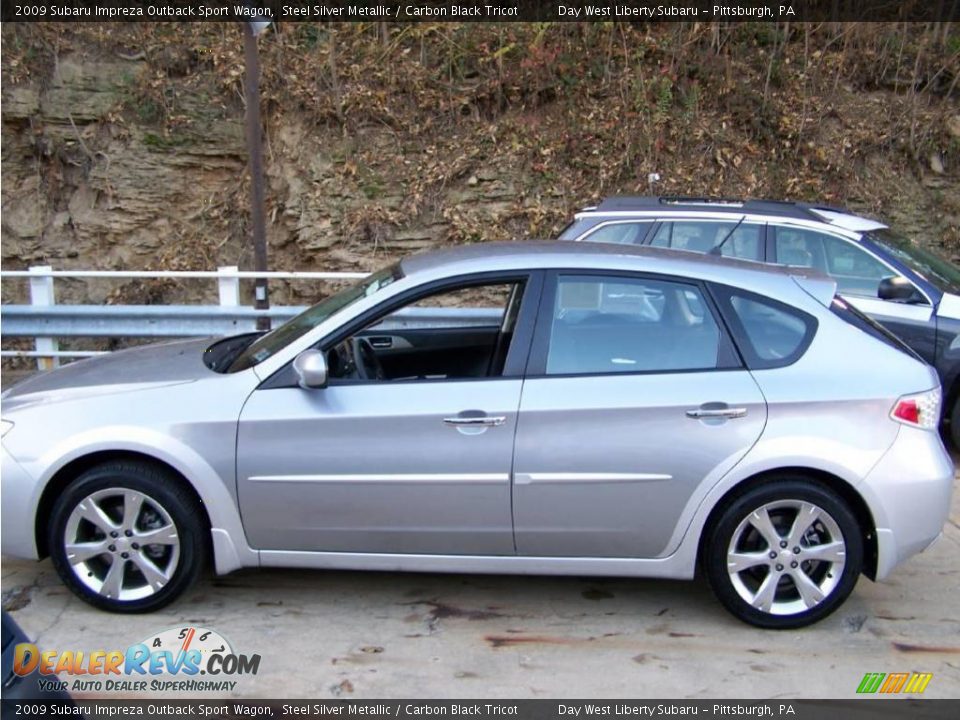 2009 Subaru Impreza Outback Sport Wagon Steel Silver Metallic / Carbon Black Tricot Photo #4