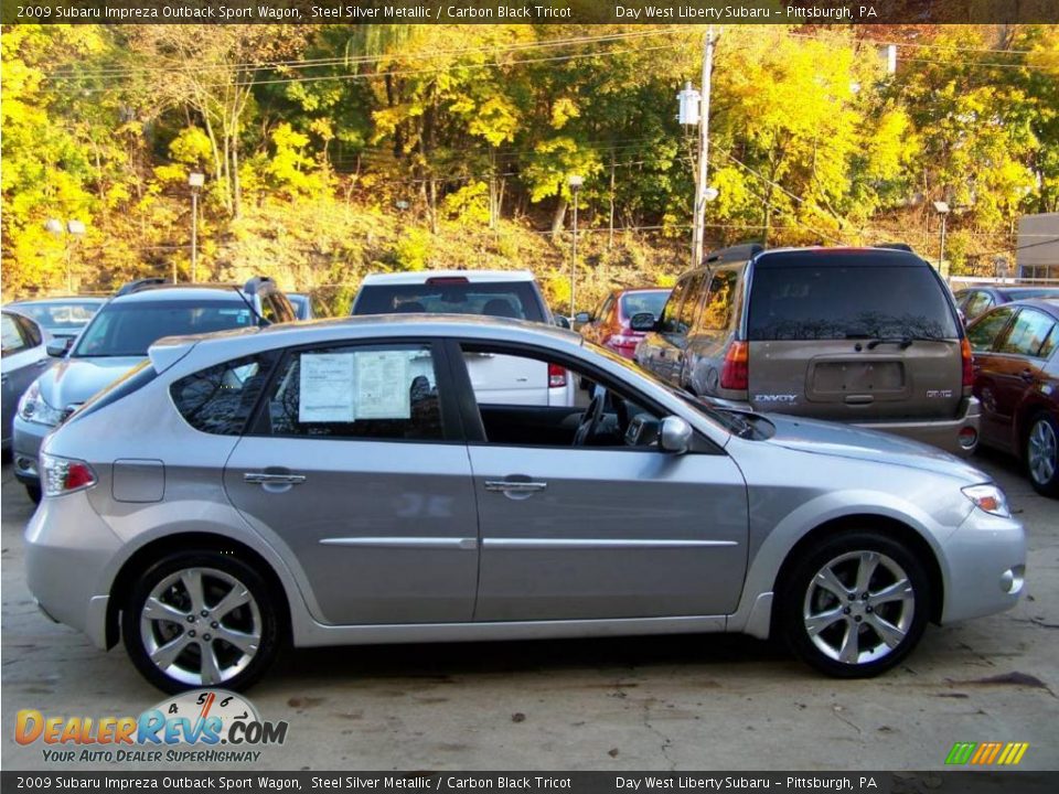 2009 Subaru Impreza Outback Sport Wagon Steel Silver Metallic / Carbon Black Tricot Photo #7