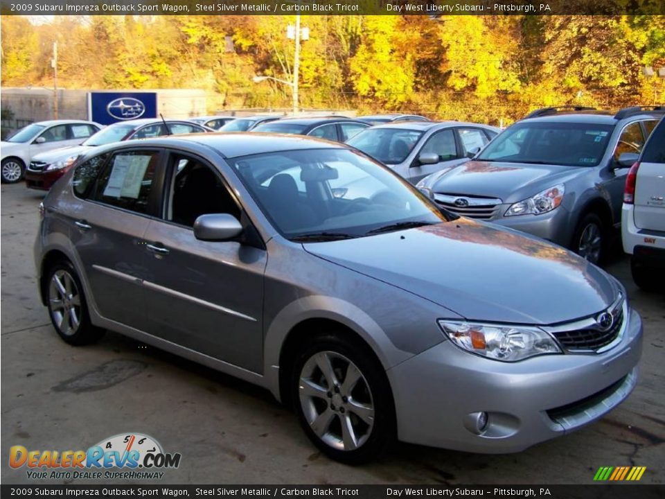 2009 Subaru Impreza Outback Sport Wagon Steel Silver Metallic / Carbon Black Tricot Photo #8