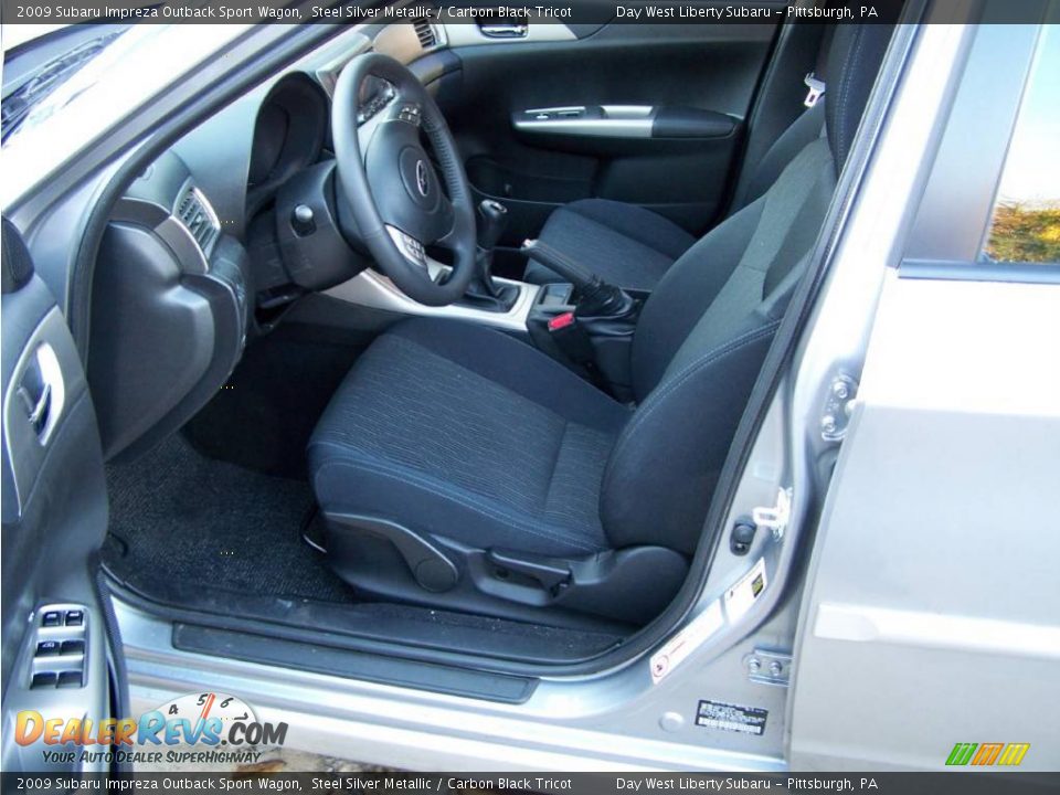 2009 Subaru Impreza Outback Sport Wagon Steel Silver Metallic / Carbon Black Tricot Photo #12