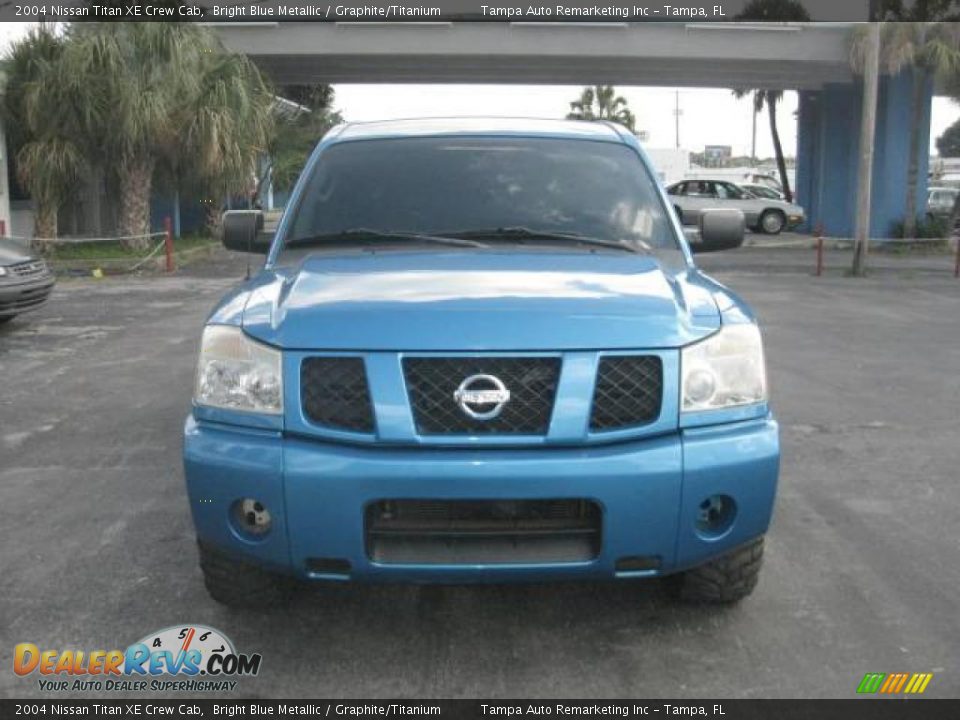 2004 Nissan Titan XE Crew Cab Bright Blue Metallic / Graphite/Titanium Photo #1