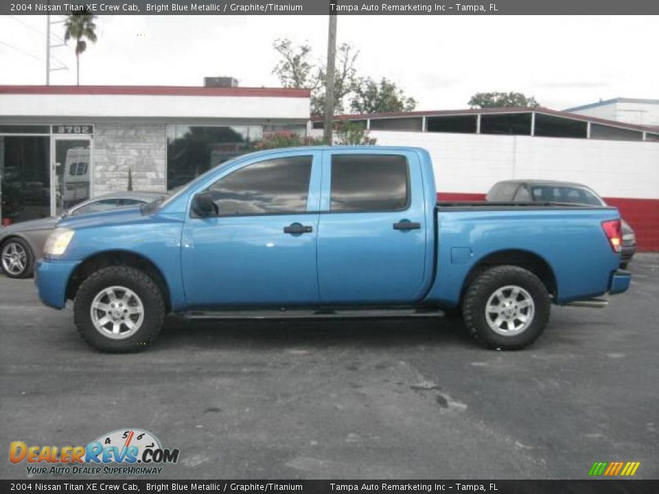 2004 Nissan Titan XE Crew Cab Bright Blue Metallic / Graphite/Titanium Photo #3