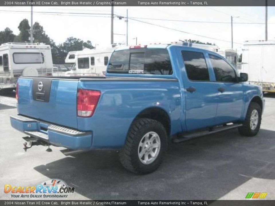 2004 Nissan Titan XE Crew Cab Bright Blue Metallic / Graphite/Titanium Photo #6