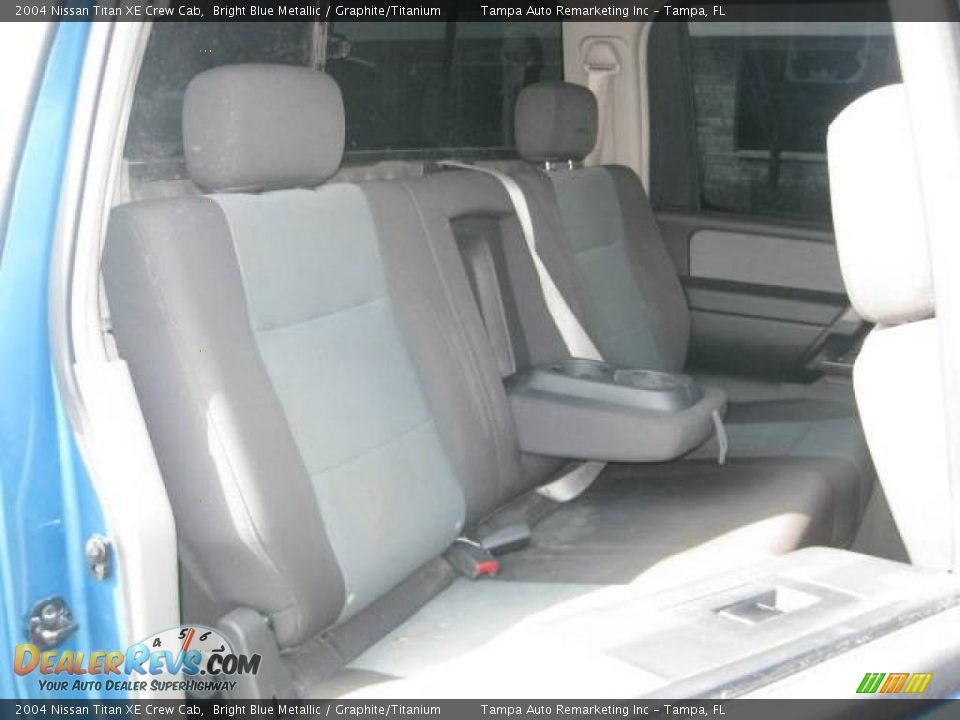 2004 Nissan Titan XE Crew Cab Bright Blue Metallic / Graphite/Titanium Photo #16