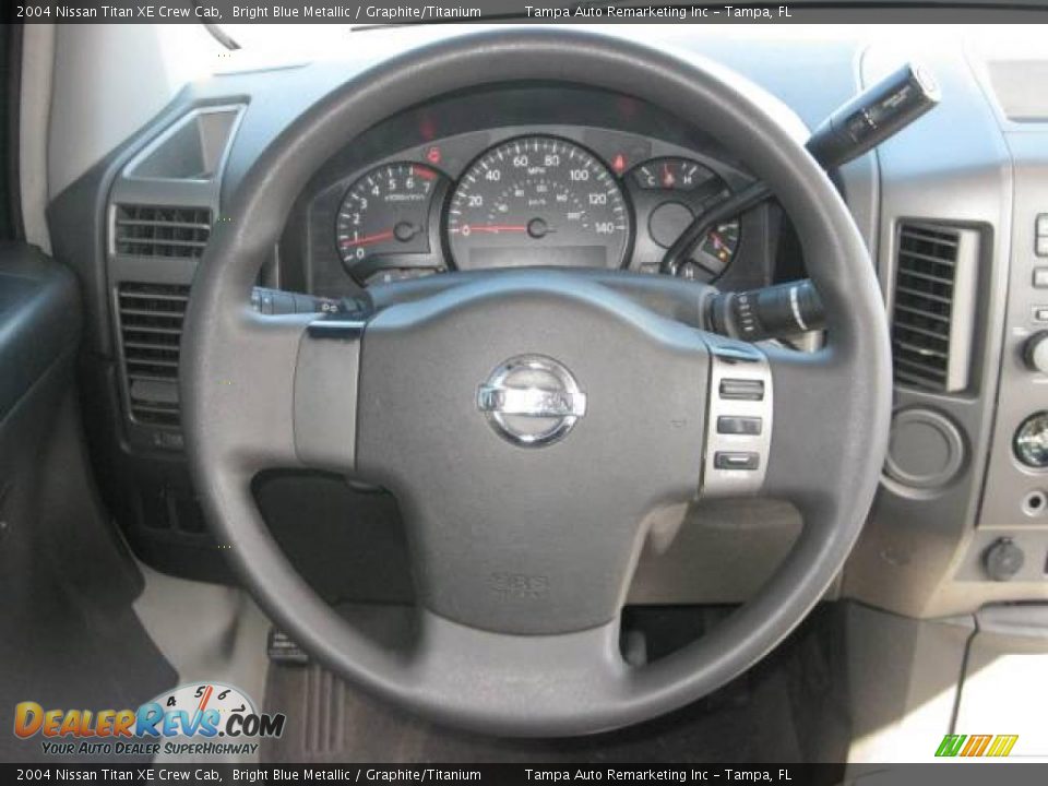 2004 Nissan Titan XE Crew Cab Bright Blue Metallic / Graphite/Titanium Photo #18