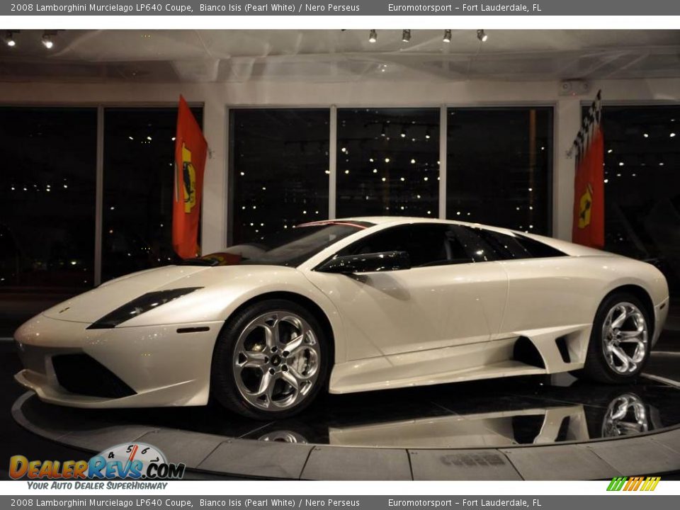 2008 Lamborghini Murcielago LP640 Coupe Bianco Isis (Pearl White) / Nero Perseus Photo #3