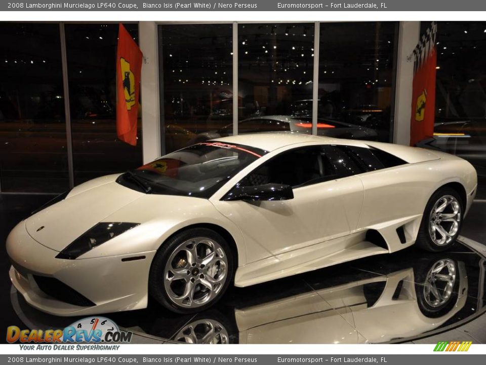 2008 Lamborghini Murcielago LP640 Coupe Bianco Isis (Pearl White) / Nero Perseus Photo #9