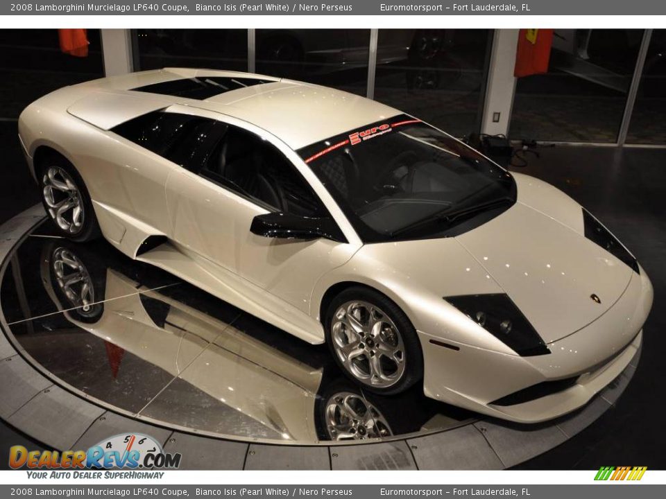 2008 Lamborghini Murcielago LP640 Coupe Bianco Isis (Pearl White) / Nero Perseus Photo #10