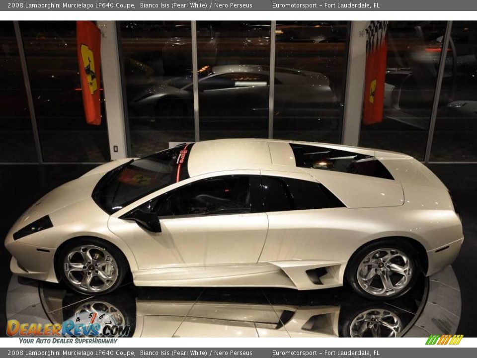 2008 Lamborghini Murcielago LP640 Coupe Bianco Isis (Pearl White) / Nero Perseus Photo #12