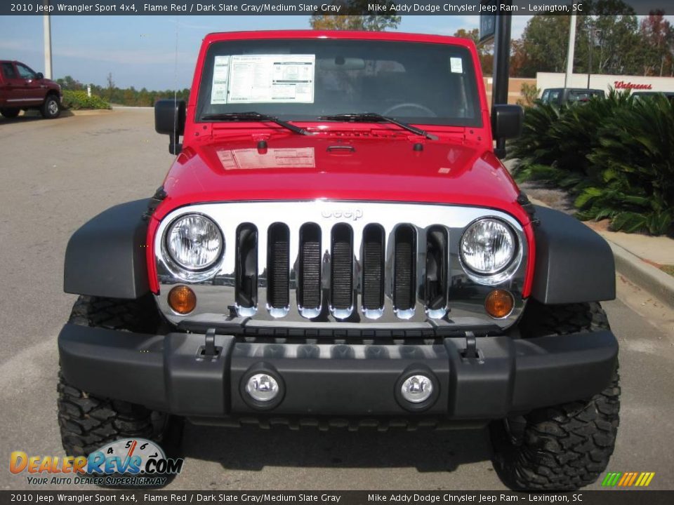 2010 Jeep Wrangler Sport 4x4 Flame Red / Dark Slate Gray/Medium Slate Gray Photo #2