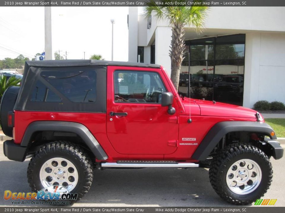 2010 Jeep Wrangler Sport 4x4 Flame Red / Dark Slate Gray/Medium Slate Gray Photo #4