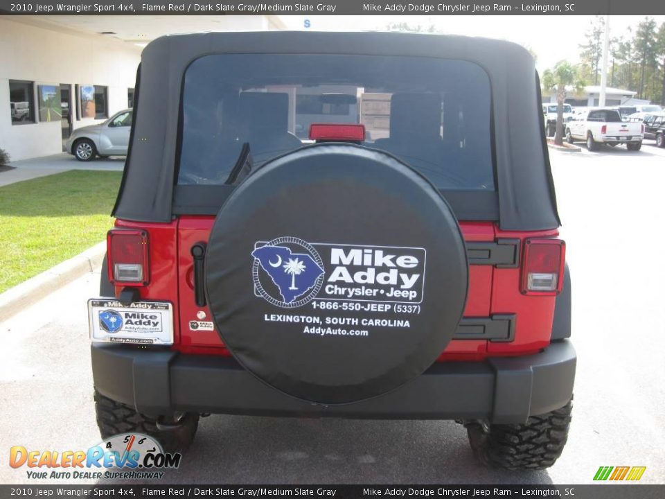2010 Jeep Wrangler Sport 4x4 Flame Red / Dark Slate Gray/Medium Slate Gray Photo #7