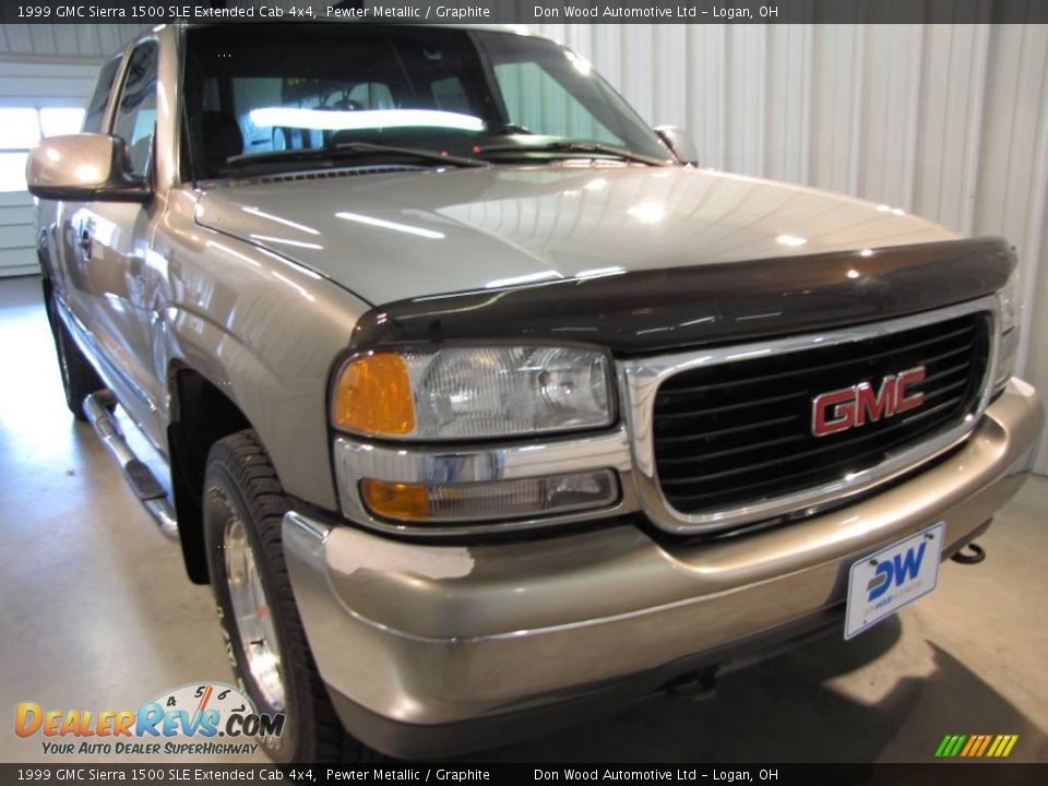 1999 GMC Sierra 1500 SLE Extended Cab 4x4 Pewter Metallic / Graphite Photo #1