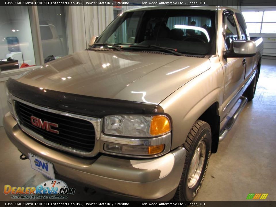 1999 GMC Sierra 1500 SLE Extended Cab 4x4 Pewter Metallic / Graphite Photo #2