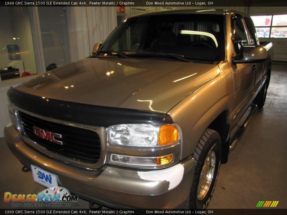1999 GMC Sierra 1500 SLE Extended Cab 4x4 Pewter Metallic / Graphite Photo #4