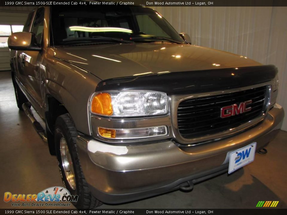 1999 GMC Sierra 1500 SLE Extended Cab 4x4 Pewter Metallic / Graphite Photo #6