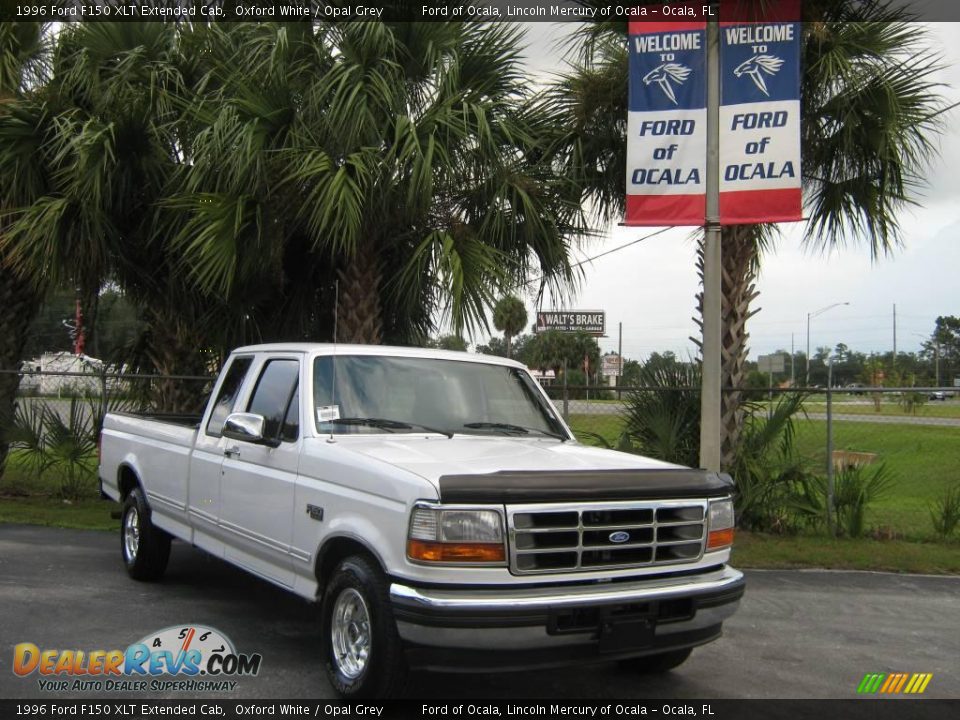 1996 Ford F150 XLT Extended Cab Oxford White / Opal Grey Photo #1