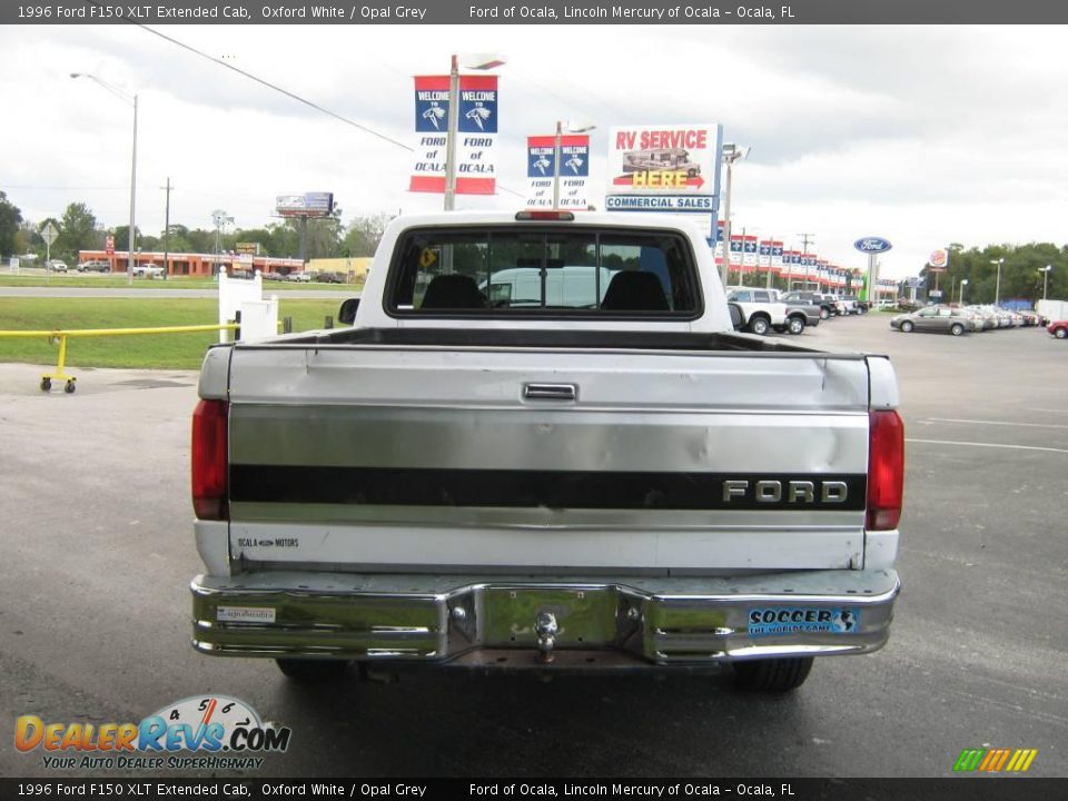 1996 Ford F150 XLT Extended Cab Oxford White / Opal Grey Photo #4