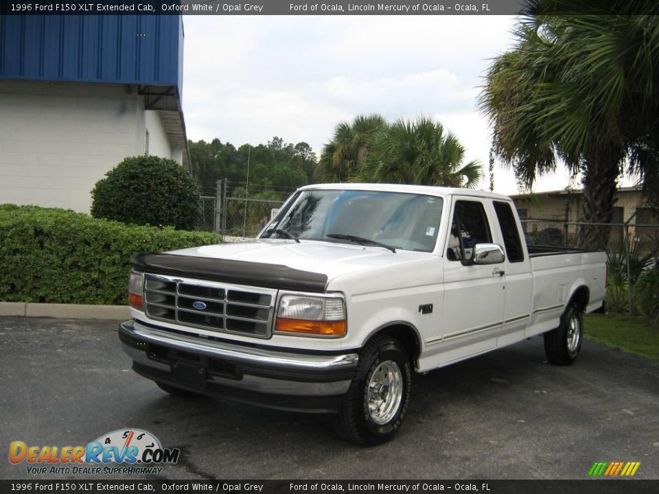 1996 Ford F150 XLT Extended Cab Oxford White / Opal Grey Photo #7