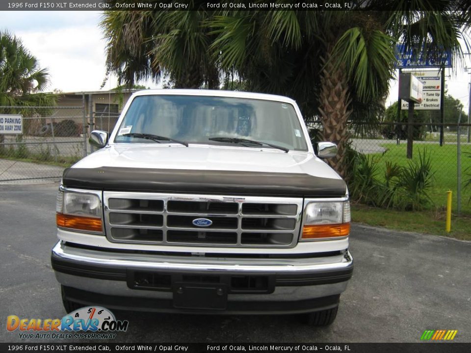 1996 Ford F150 XLT Extended Cab Oxford White / Opal Grey Photo #8