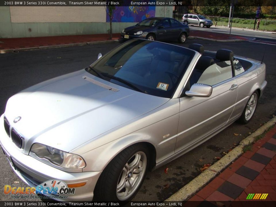 2003 BMW 3 Series 330i Convertible Titanium Silver Metallic / Black Photo #1