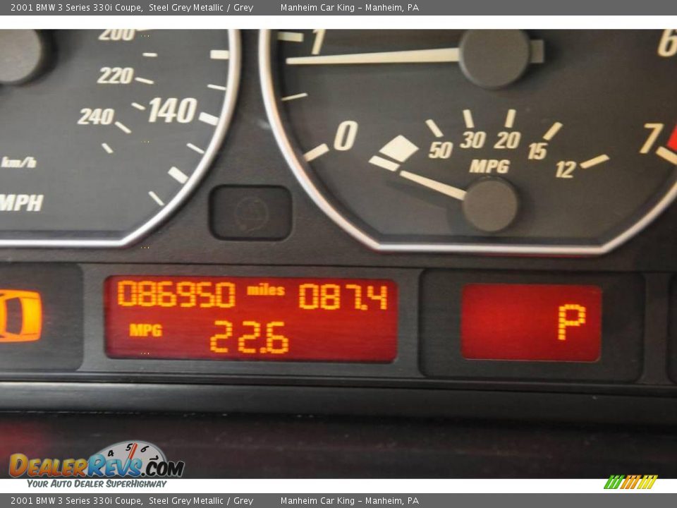 2001 BMW 3 Series 330i Coupe Steel Grey Metallic / Grey Photo #16